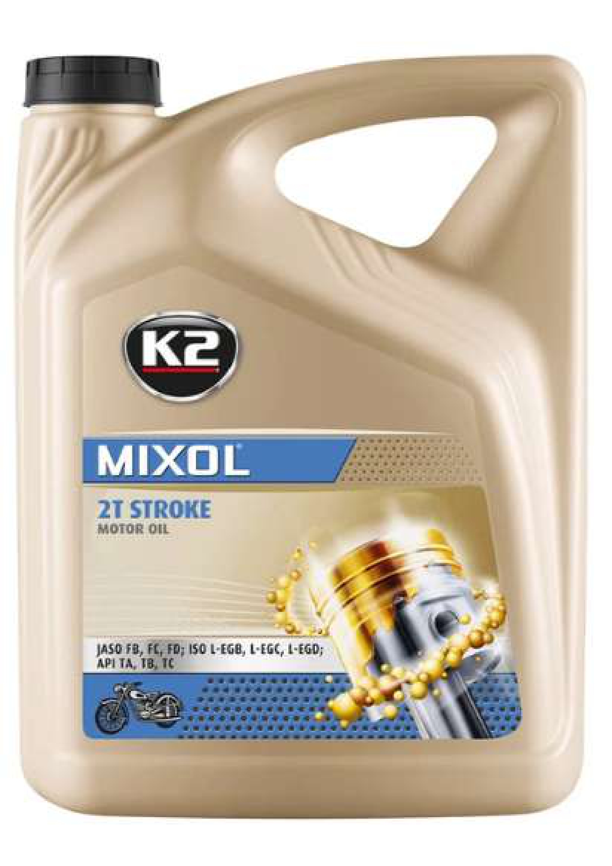 Олива моторна K2 2T STROKE MOTOR OIL MIXOL 5 л